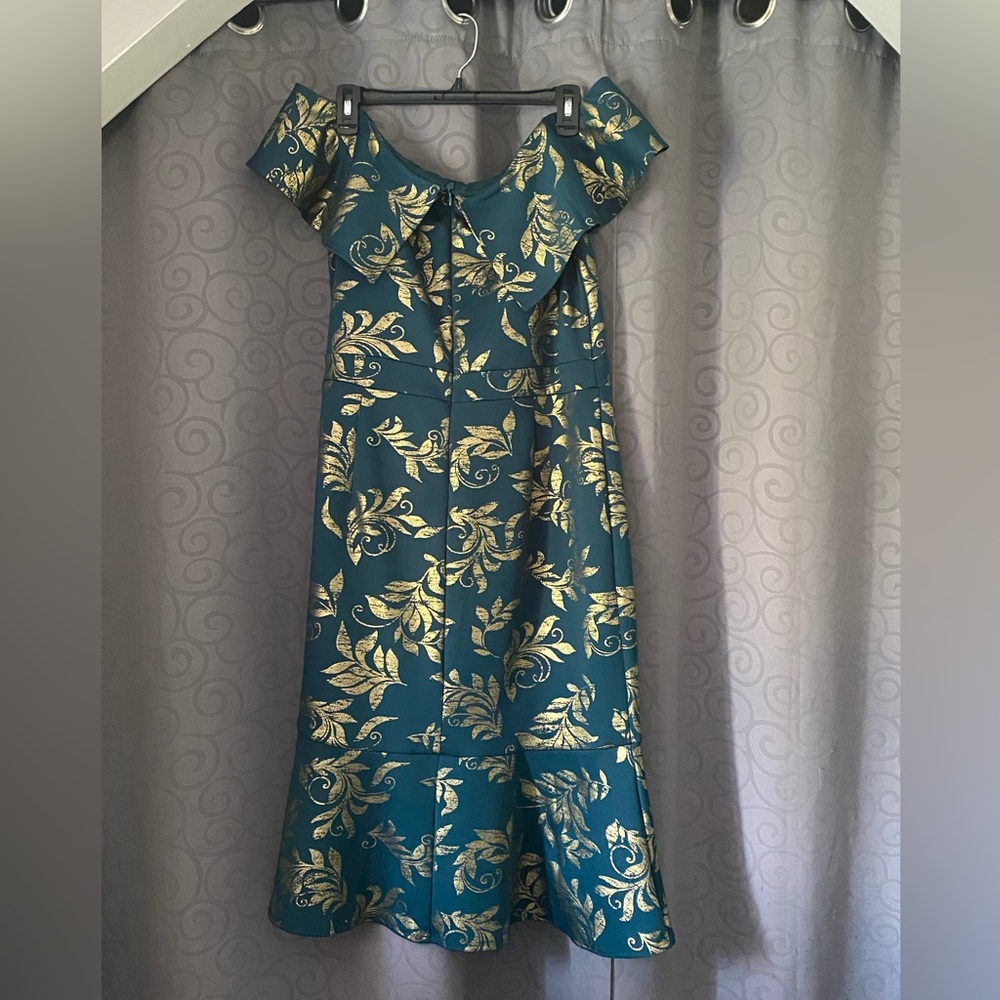Enfocus Studio Blue Ruffled Tiered  Dress